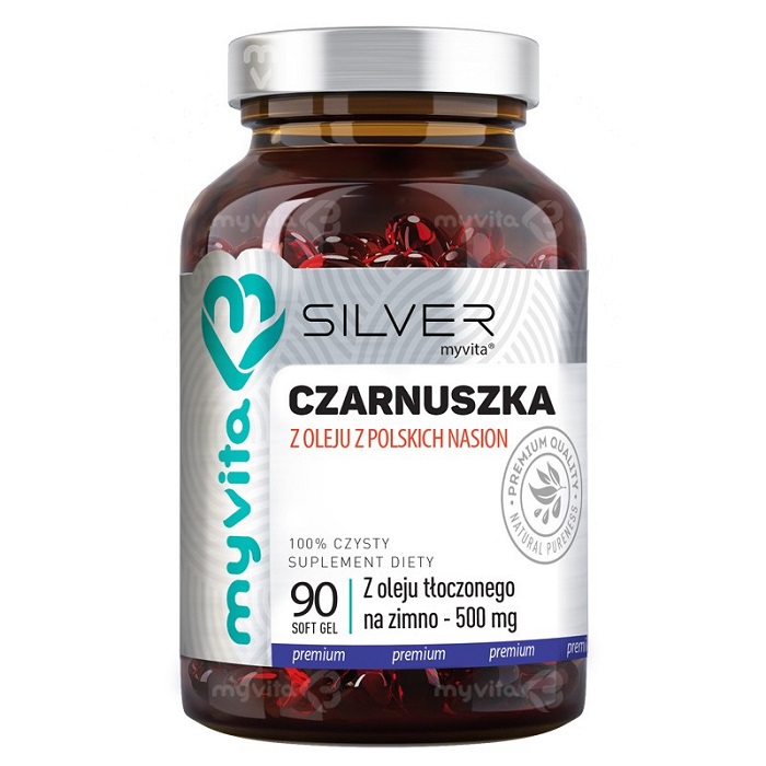 MyVita Czarnuszka z oleju z polskich nasion tłoczonego na zimno 500 mg 90 kapsułek Silver 5903021592286