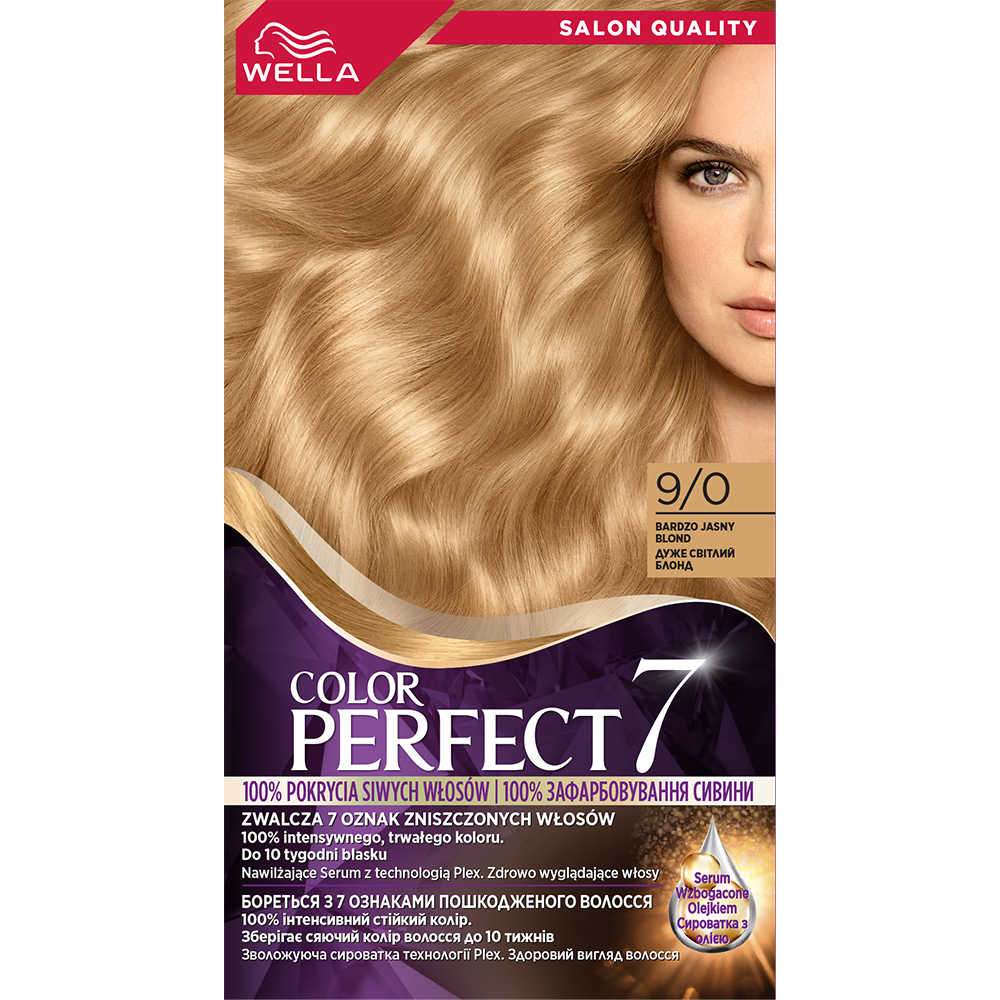 Wella Color Perfect 7, farba do włosów, 9/0 bardzo jasny blond, 50ml