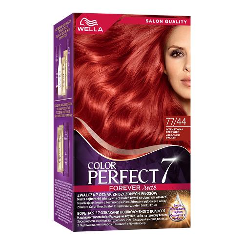 Wella Color Perfect 7, farba do włosów, 77/44 intensywna czerwień, 50ml