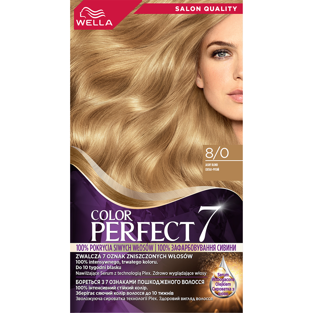 Wella Color Perfect 7, farba do włosów, 8/0 jasny blond, 50ml