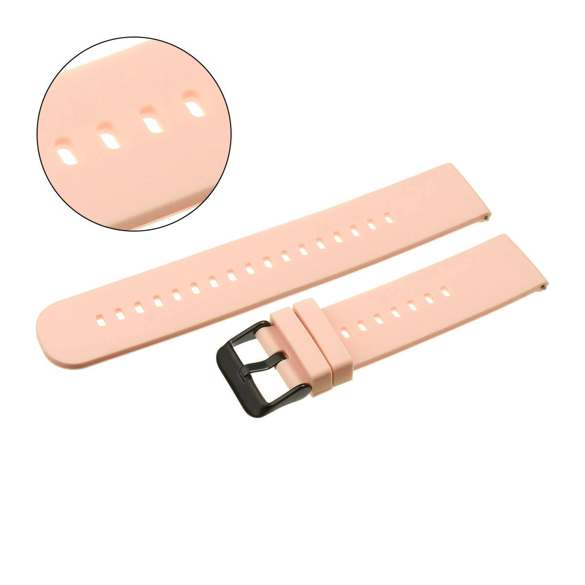 Pasek uniwersalny 18 mm silikonowy różowy, zapinka czarna + teleskopy