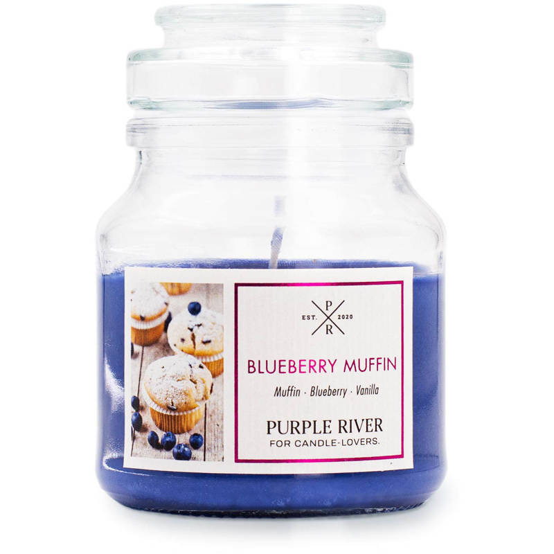 Purple River Sojowa Naturalna Świeca Zapachowa W Szkle 4 Oz 113 G - Blueberry Muffin
