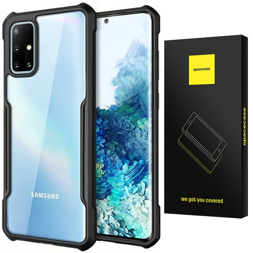 Etui Pancerne Spacecae Beetle Przezroczyste Plecki Case Pokrowiec Obudowa Galaxy A71 Czarny