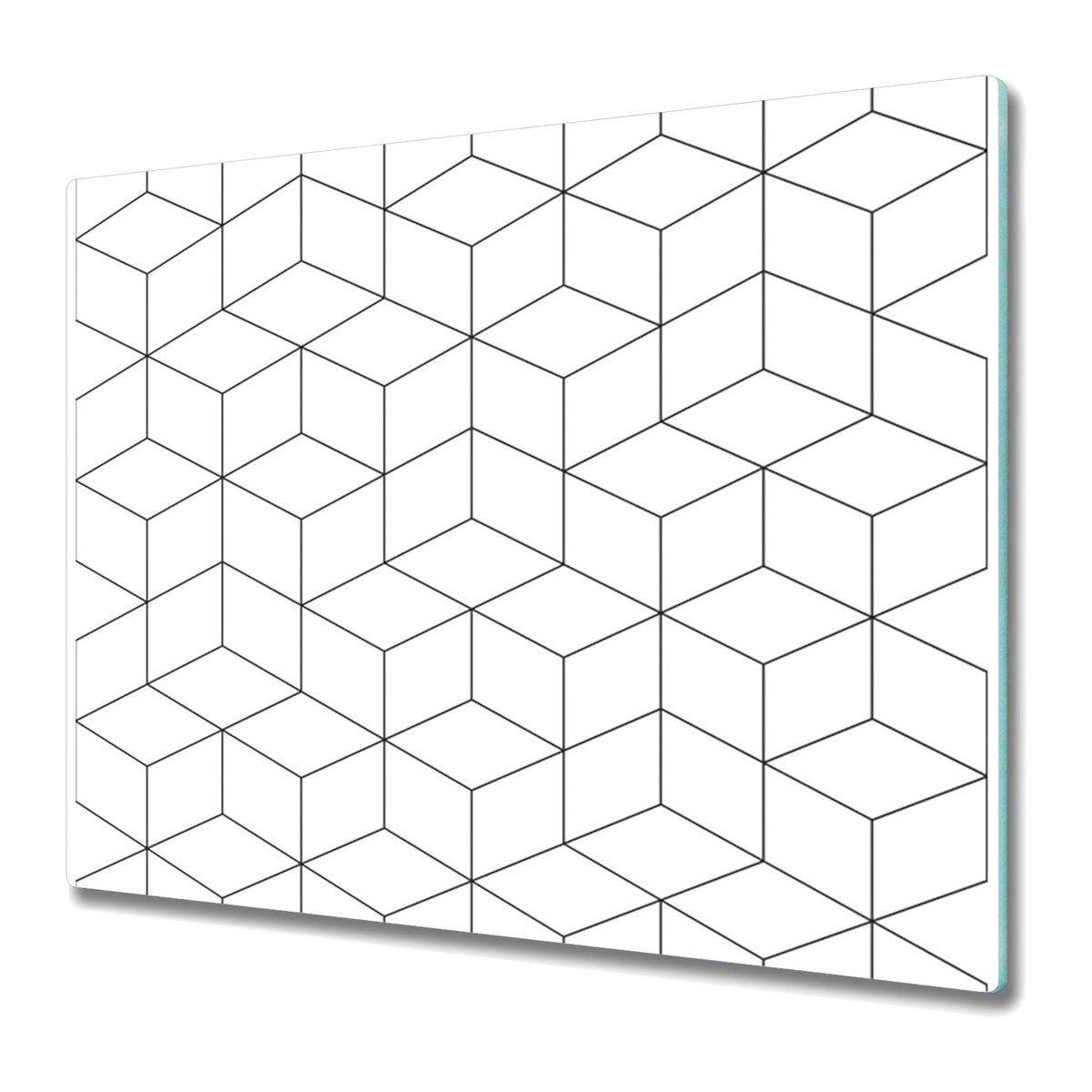 Deski Kuchenne ze Stylowym Ozdobnym nadrukiem 60x52 cm - Kostka geometryczna