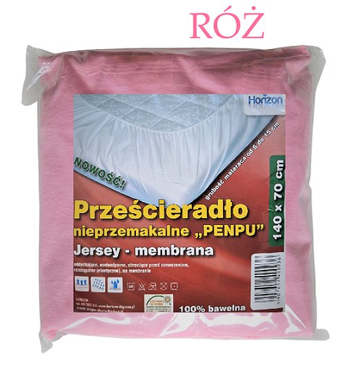 Wodoodporne Prześcieradło Ochronne Jersey Do Łóżka Dziecięcego Z Gumką Premium 70X140 Cm Różowy