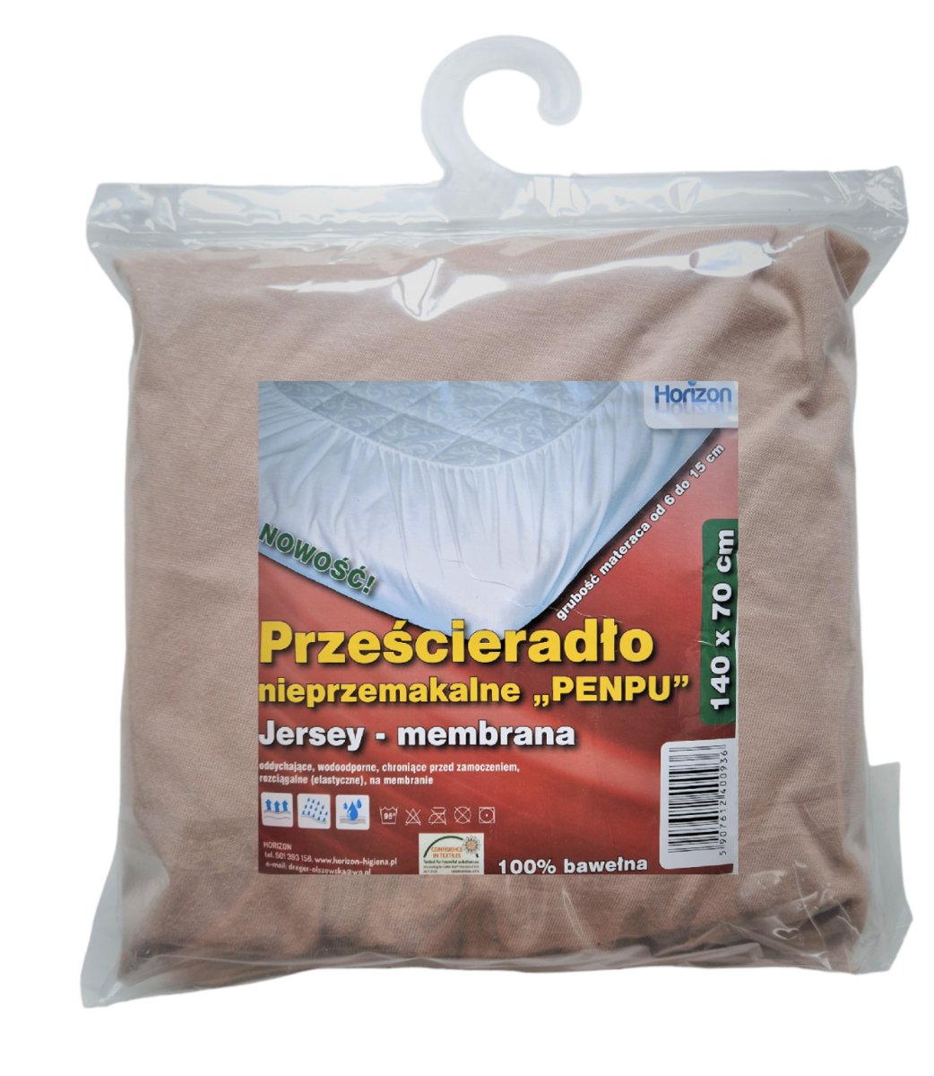 Wodoodporne Prześcieradło Ochronne Jersey Do Łóżka Dziecięcego Z Gumką Premium 70X140 Cm Brąz