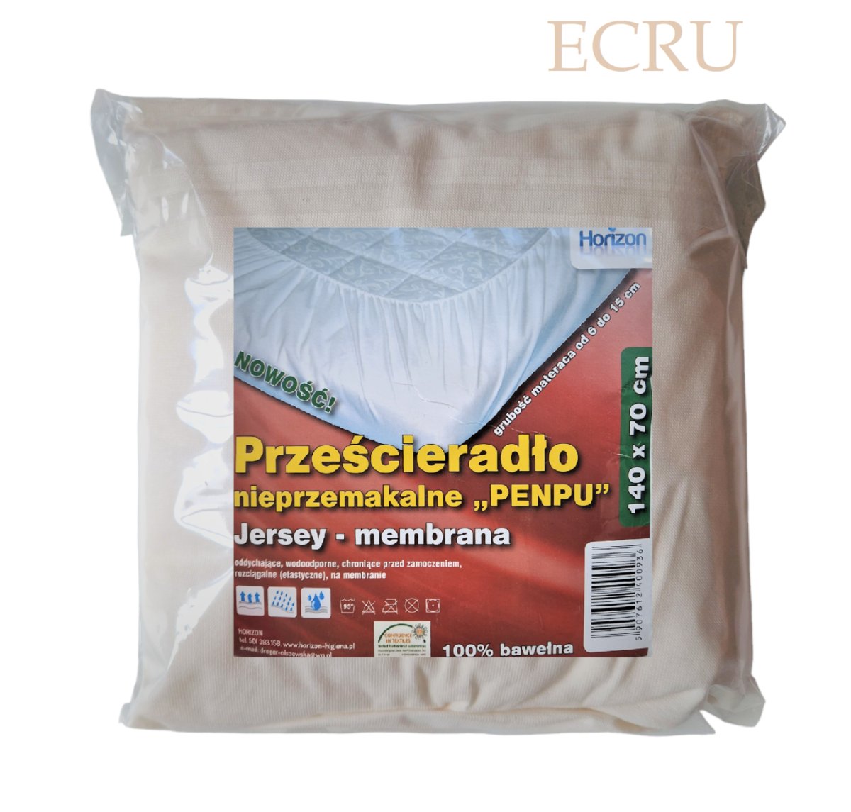 Wodoodporne Prześcieradło Ochronne Jersey Do Łóżka Dziecięcego Z Gumką Premium 70X140 Cm Ecru