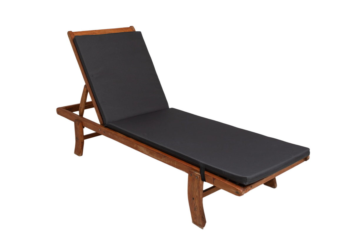 Poduszka na leżak, antracyt, 190x60x4cm, poduszka na leżak ogrodowy, poduszka płaska, poduszka ogrodowa, poduszka na fotel/ Setgarden