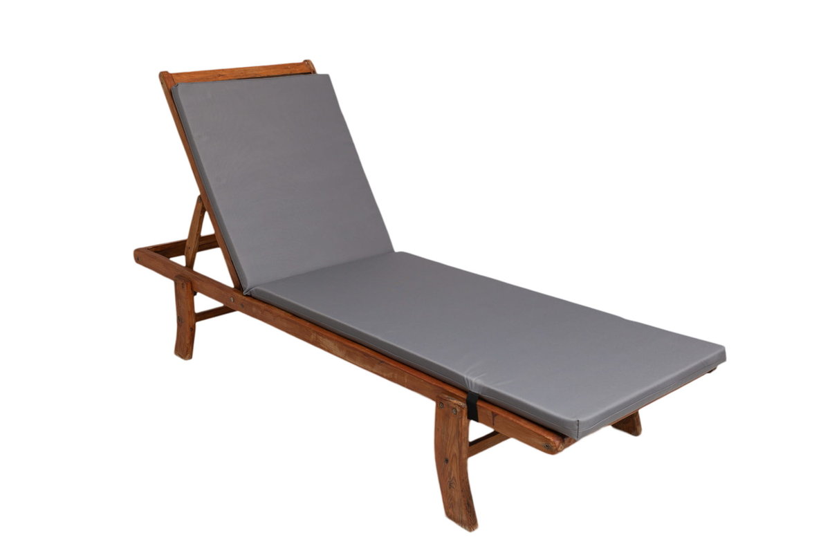 Poduszka na leżak, szara, 190x60x4cm, poduszka na leżak ogrodowy, poduszka płaska, poduszka ogrodowa, poduszka na fotel/ Setgarden