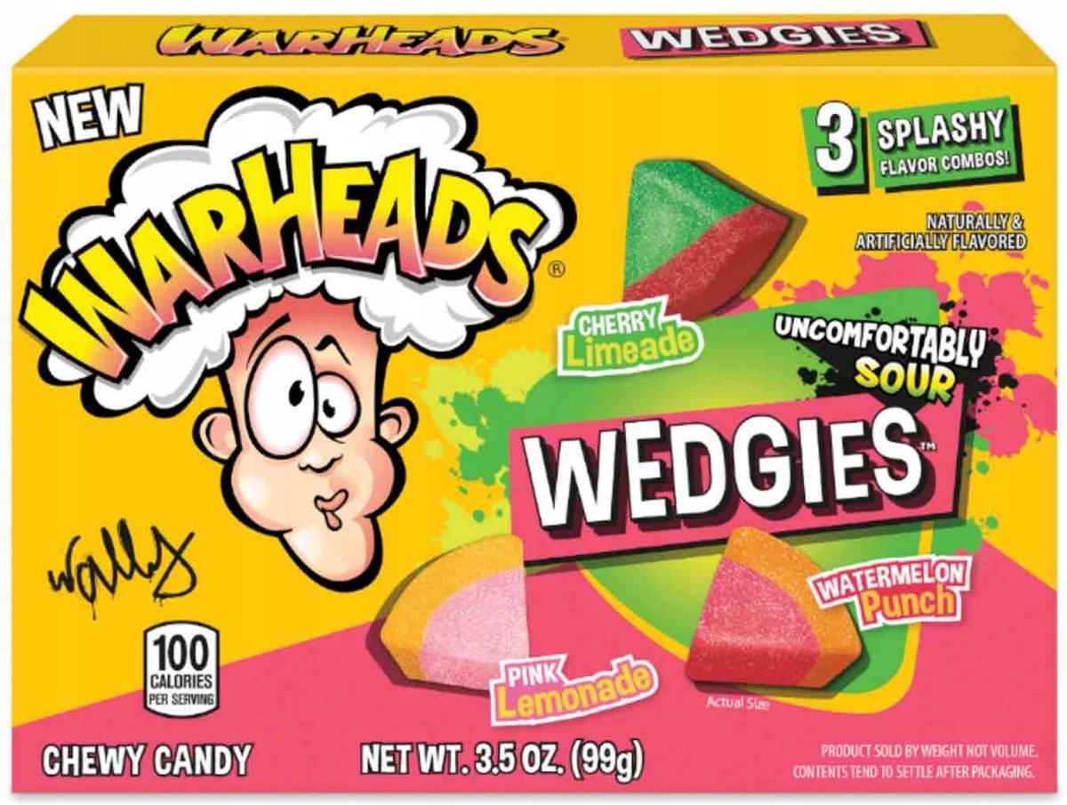 Żelki Warheads Wedgies Kwaśne Owocowe Mix Smaków 99g z USA