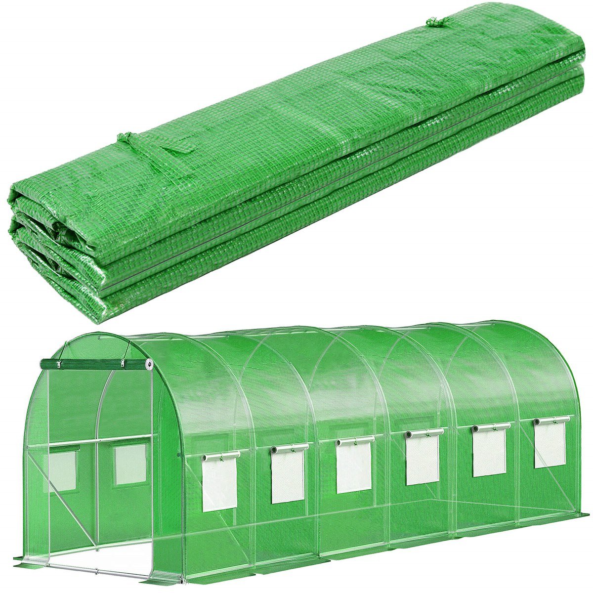 Folia zapasowa do tunelu ogrodowego 6x3x2 m poszycie na szklarnię UV-4 140gs/m zielone