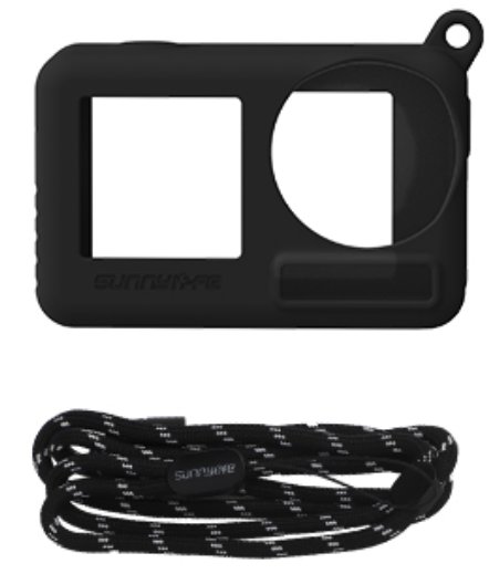 Osłona silikonowa etui case czarny + smycz Sunnylife dla DJI Osmo Action 3./ 4