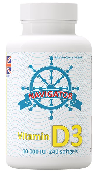 Navigator, Witamina D3 10 000 IU, 240 kapsułek miękkich