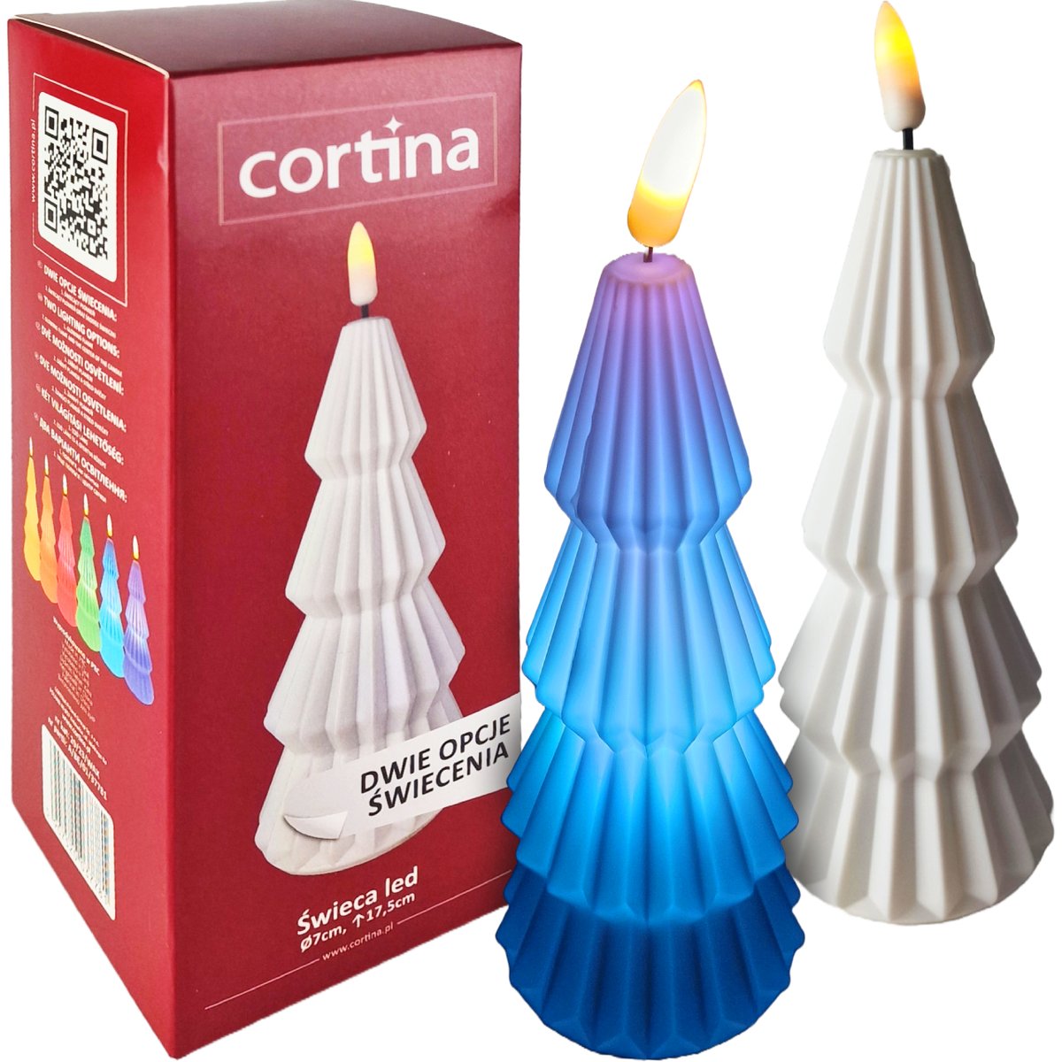 ŚWIECĄCA CHOINKA DEKORACJA PODŚWIETLANA WKŁAD LED NA BATERIE OZDOBNA ŚWIECA