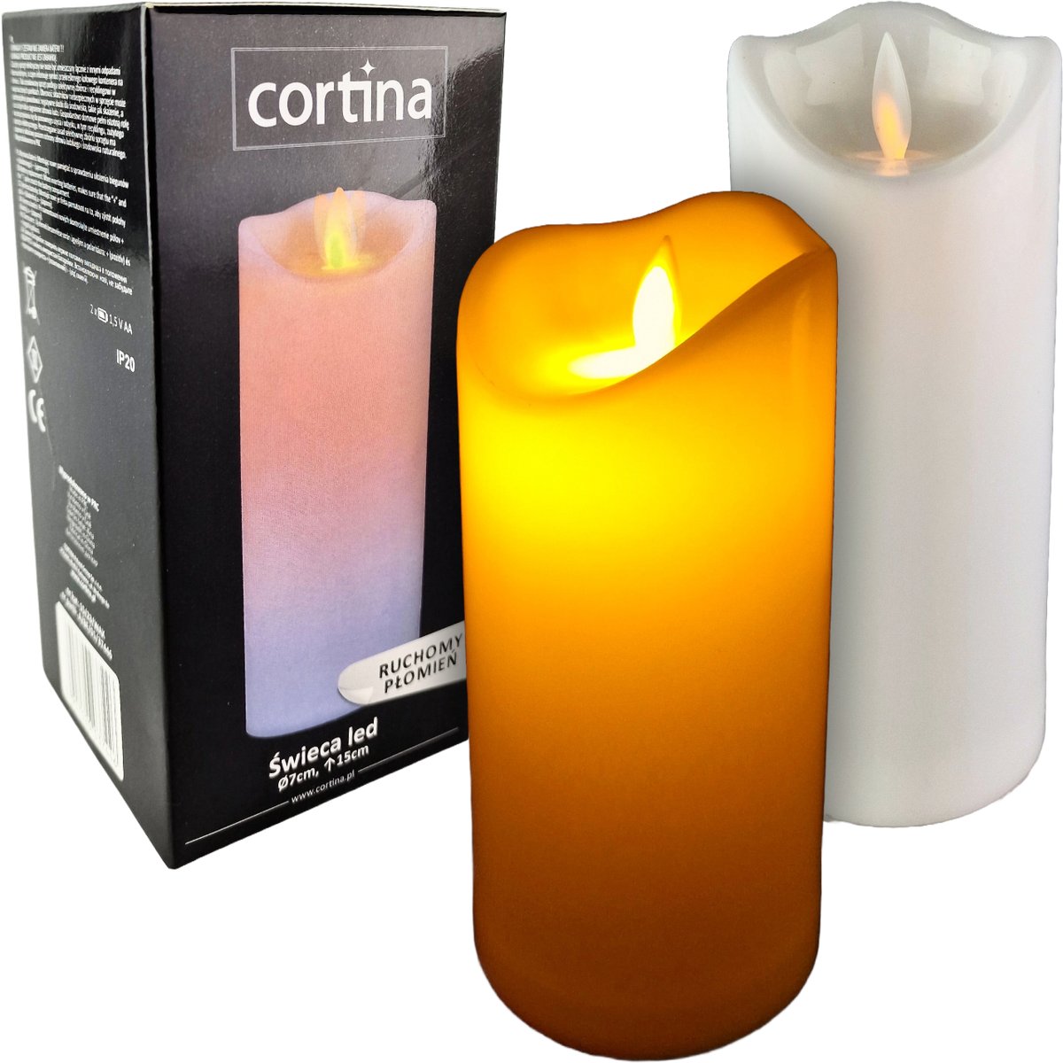 ŚWIECZKA LED WKŁAD DO ZNICZA ZNICZY RUCHOMY PŁOMIEŃ NA BATERIE ŚWIECA R6