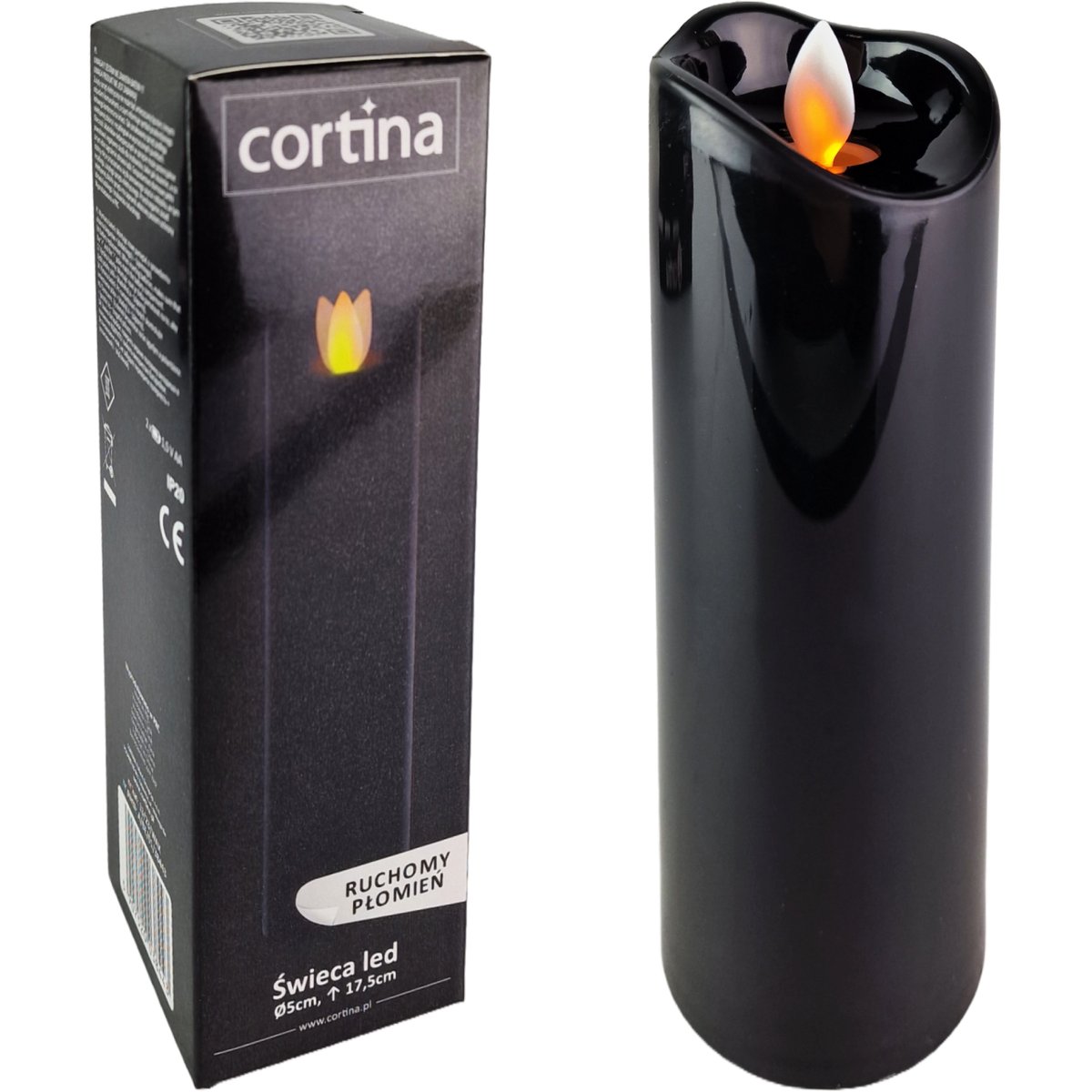 ŚWIECZKA LED WKŁAD DO ZNICZA ZNICZY RUCHOMY PŁOMIEŃ NA BATERIE ŚWIECA 17CM