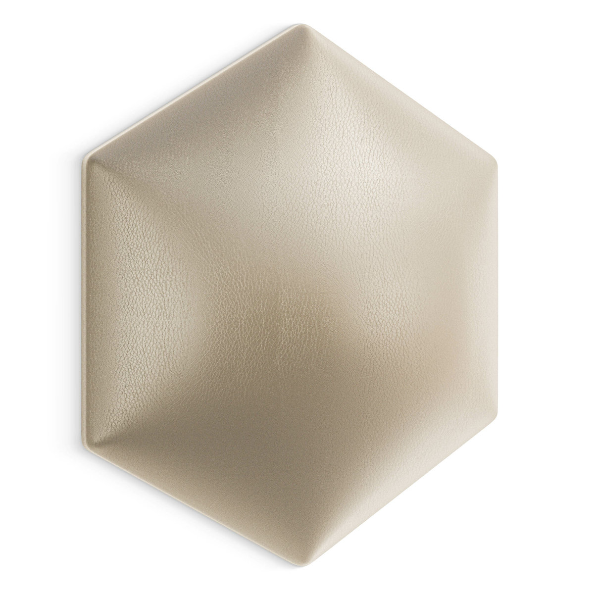 Panel Tapicerowany Eko Skóra Hexagon Heksagon Kremowy 35cm X 40cm