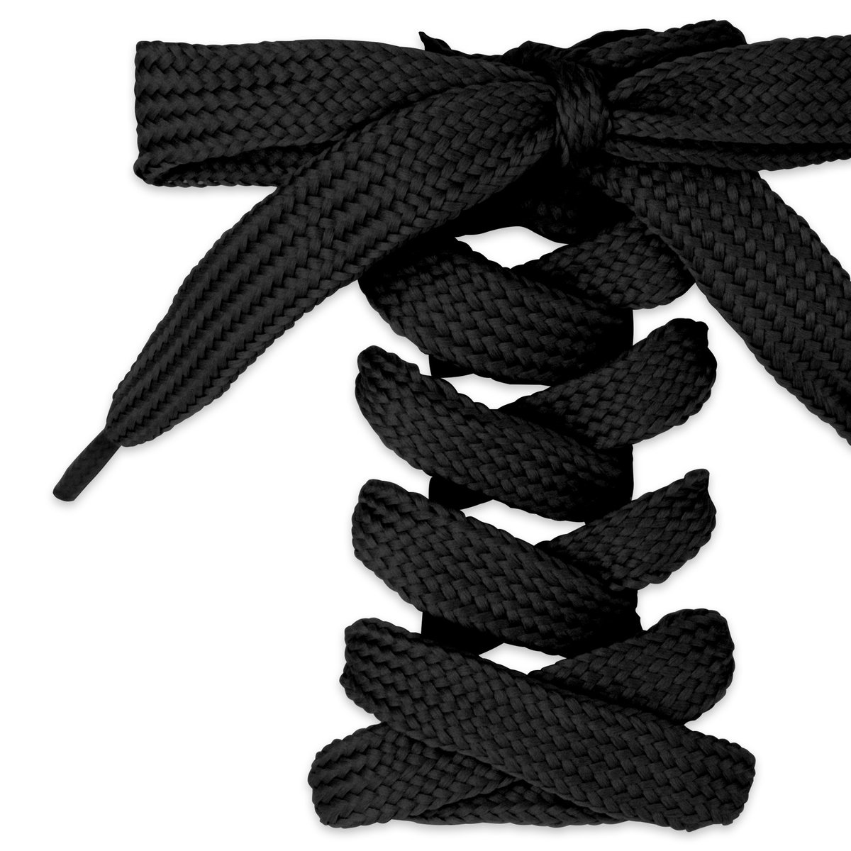 Czarne sznurówki do butów płaskie klasyczne szerokie 11 mm długość 60 cm