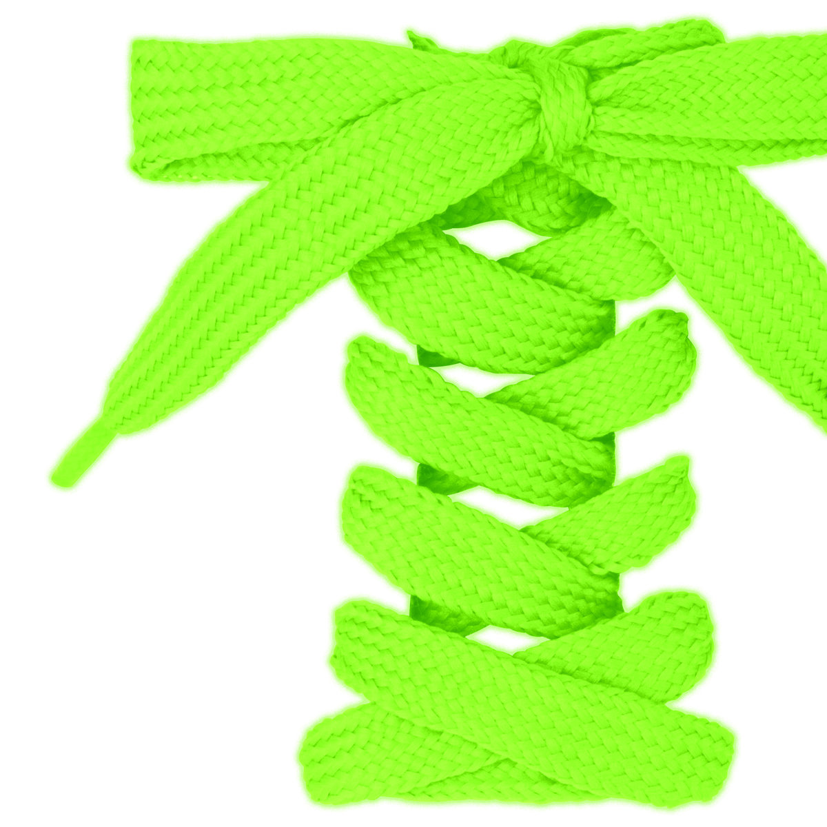 Sznurówki do obuwia płaskie sznurowadła do butów 11mm dł 75cm neon zielony