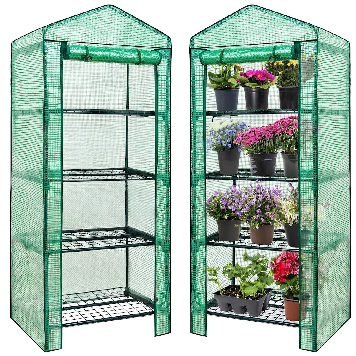 Regał foliowy, warzywniak ogrodowy UV-4 130g/m2 1,6x0,5x0,7 m zielony