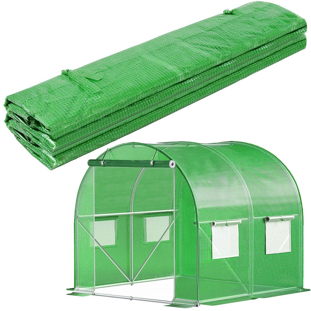 Folia zapasowa do tunelu ogrodowego 2x2x2 m poszycie na szklarnię UV-4 140gs/m zielone
