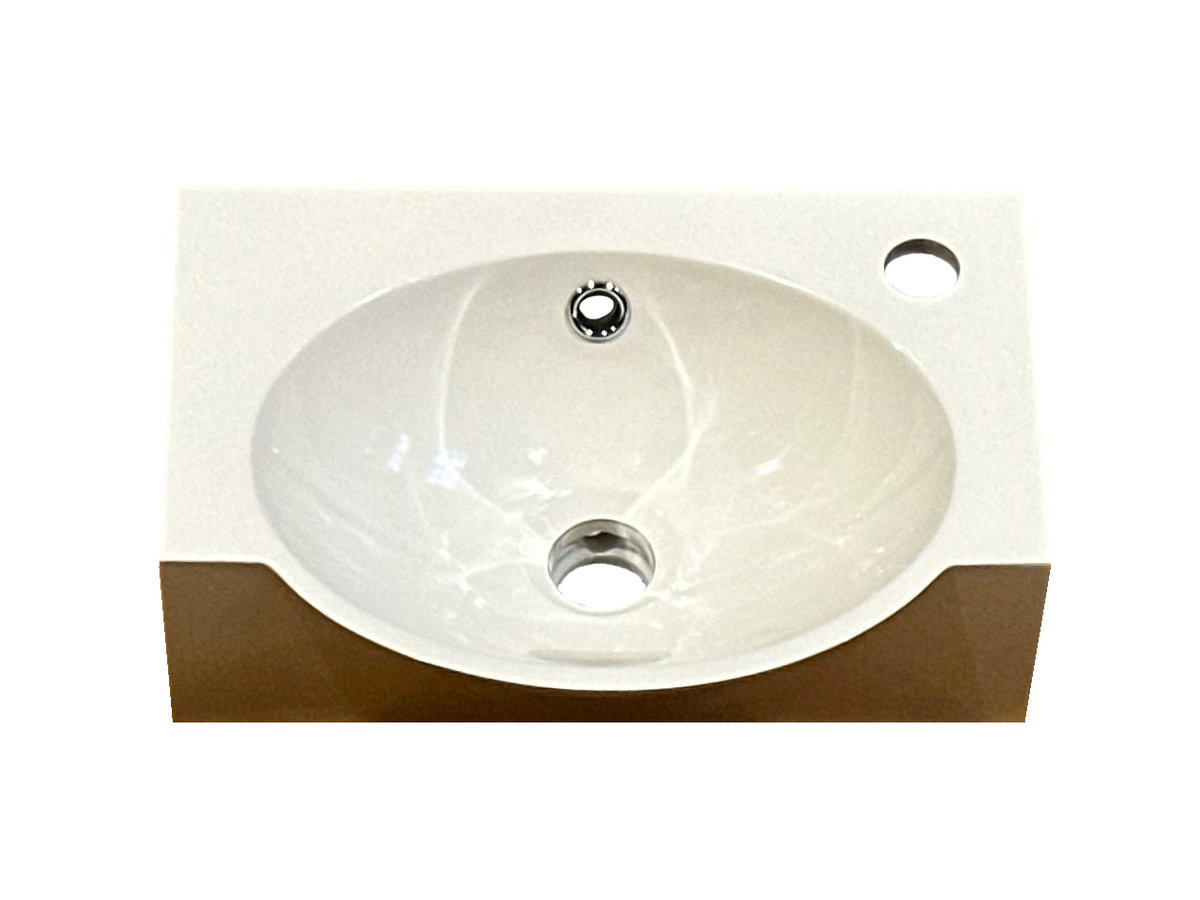 Umywalka wpuszczana w blat, asymetryczna, biała, 40 x 29 cm