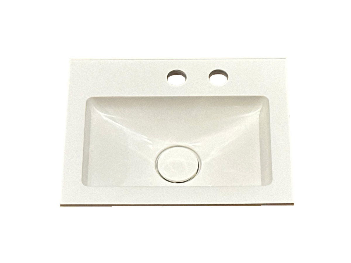 Umywalka wpuszczana w blat, prostokątna, biała, 40 x 32 cm