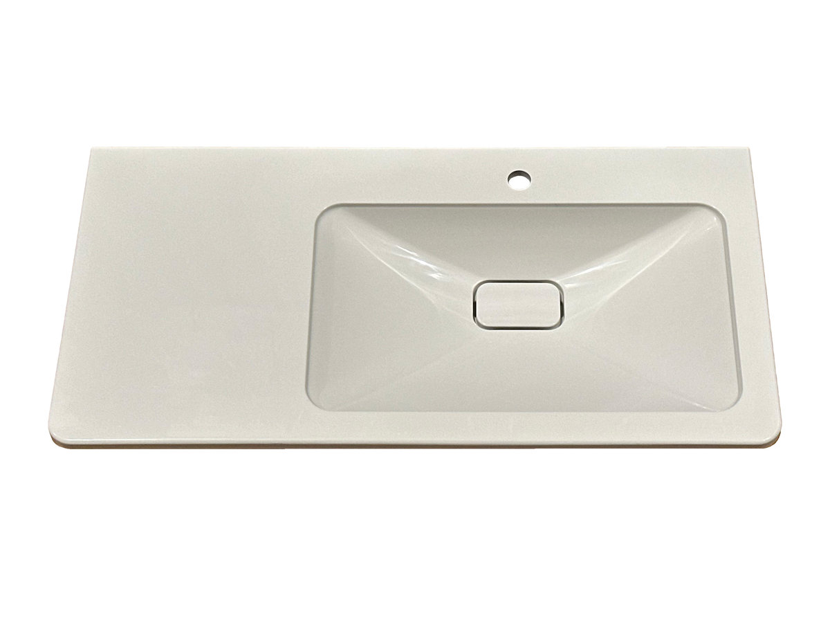 Umywalka wpuszczana w blat, prostokątna, biała, 100 x 50 cm