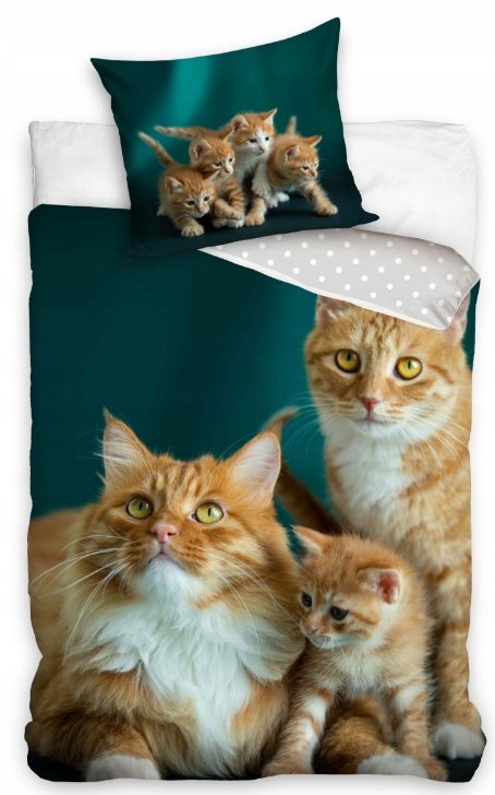 POŚCIEL bawełniana KOTY 160x200 cm KOT