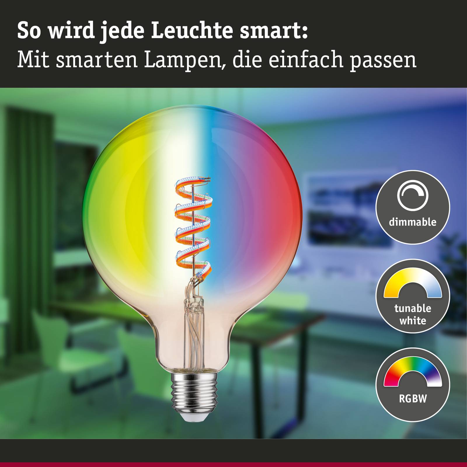 Paulmann globe LED G125 ZigBee E27 6,3W złota RGBW
