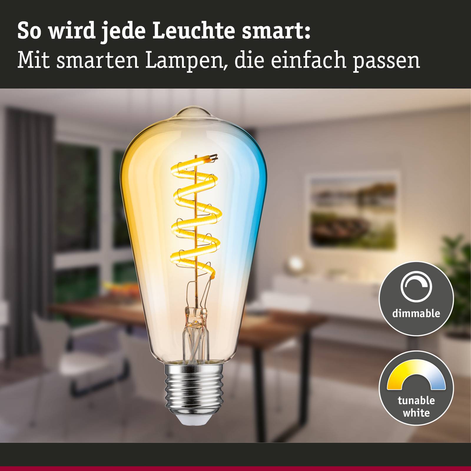 Paulmann rustykalna LED ZigBee E27 7,5W CCT złota