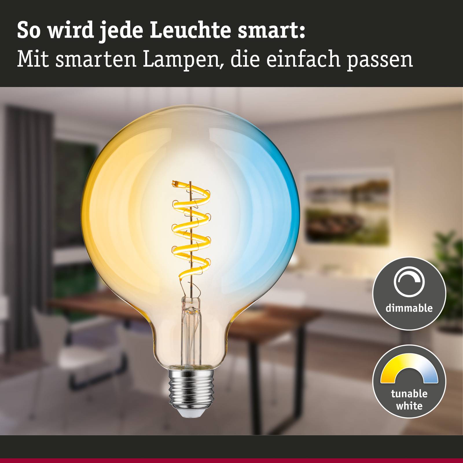 Paulmann globe LED G125 ZigBee E27 7,5W złota CCT