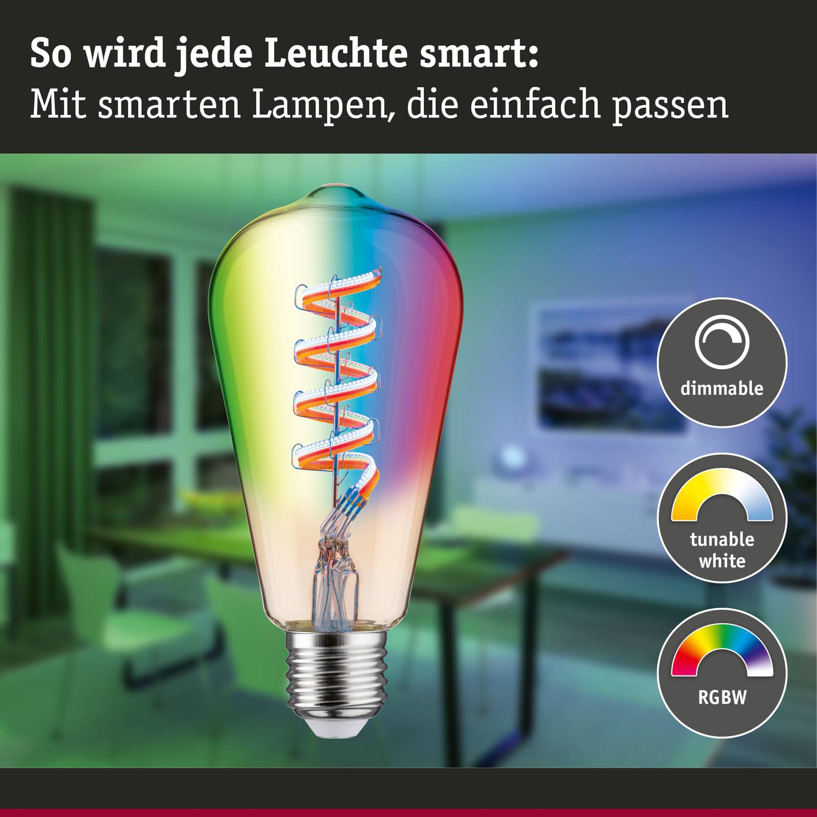 Paulmann rustykalna LED ZigBee E27 6,3W RGBW złota