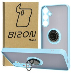 Bizon Etui Case Hybrid Ring do Galaxy A55 5G, błękitne