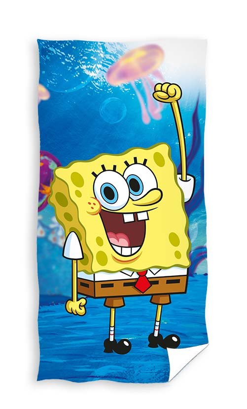 SPONGE BOB Dziecięcy DUŻY RĘCZNIK Kąpielowy BAWEŁNIANY 140 cm SPONGEBOB
