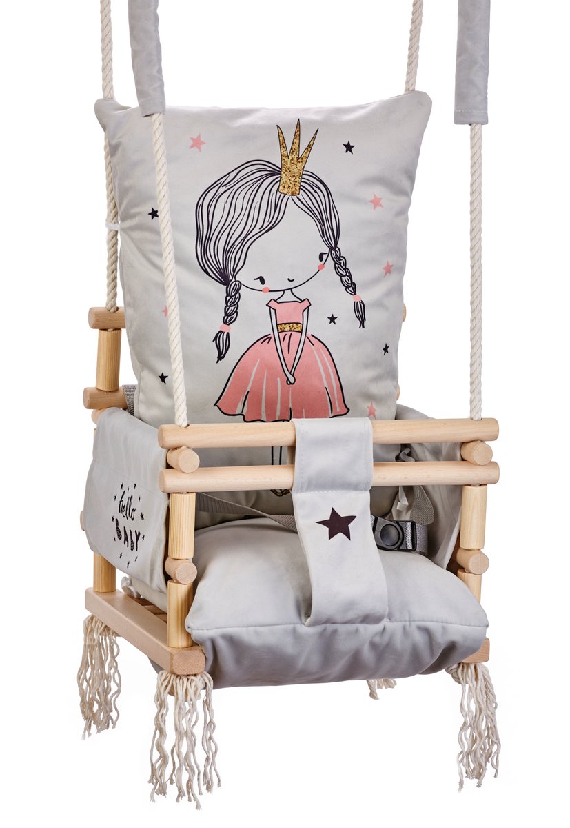 Huśtawka dla dzieci 3w1 Usztywniana Domowa velvet /ksieżniczka CE Lovegifts