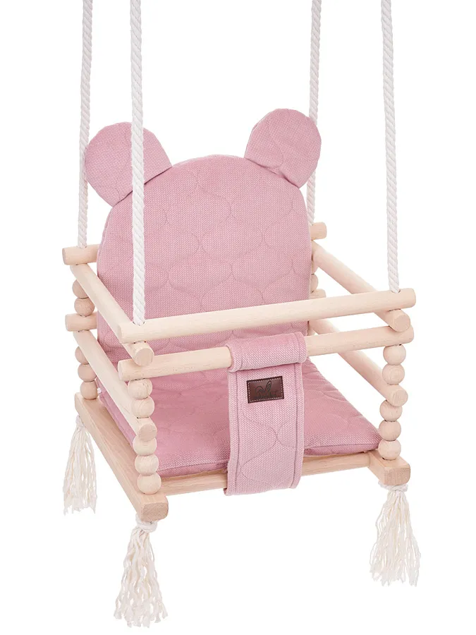 Dziewczęca huśtawka 3w1 z poduszką brudny róż H0-H94