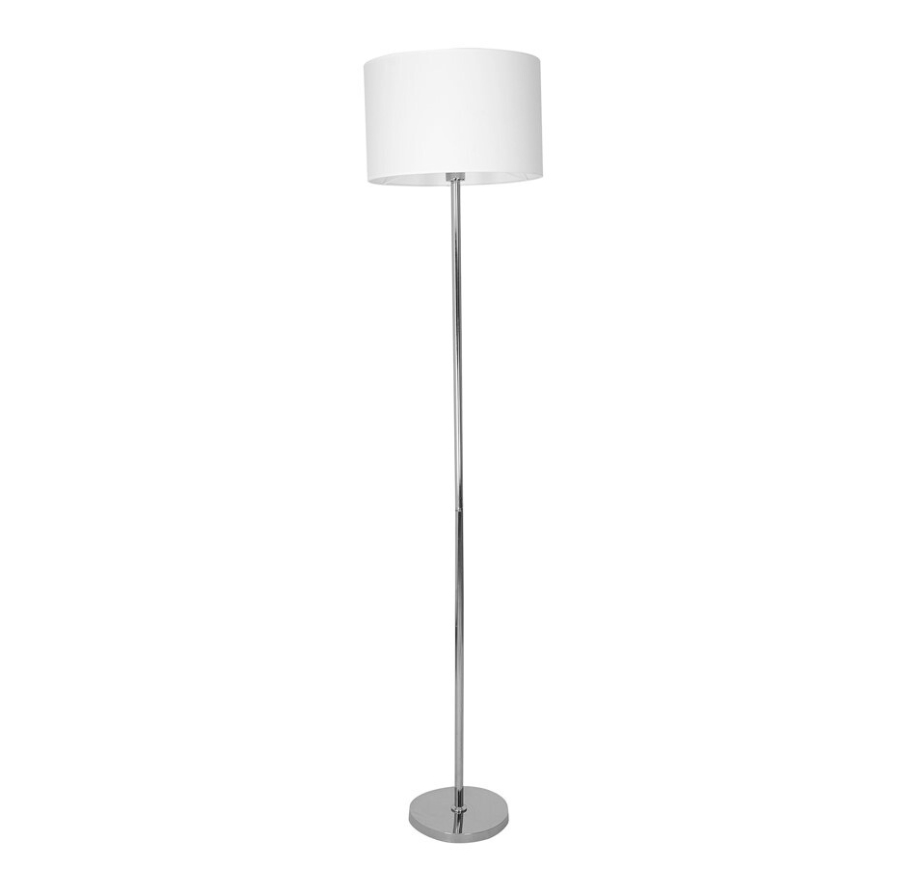Biała lampa podłogowa z abażurem - K373 D2-A38
