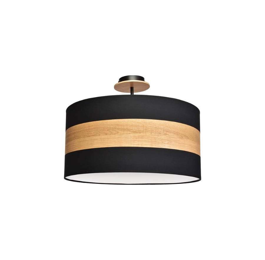 Czarno-drewniana lampa sufitowa - 4X K365 K6-N34