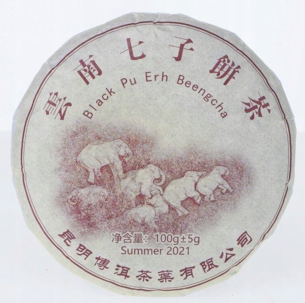Chiny Pu-Erh Czarny Słoń Beeng Cha 100 g herbata prasowana czerwona