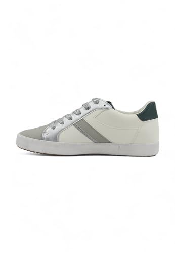 Geox Dziewczęce D Blomiee C sneakersy, Optic White Dk Green, 36 EU