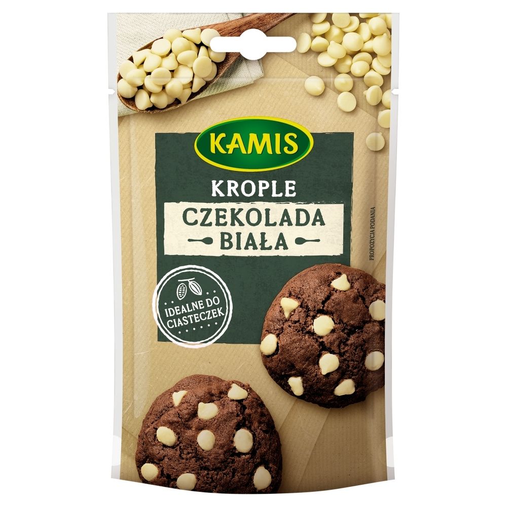 Kamis Krople z białej czekolady 100g
