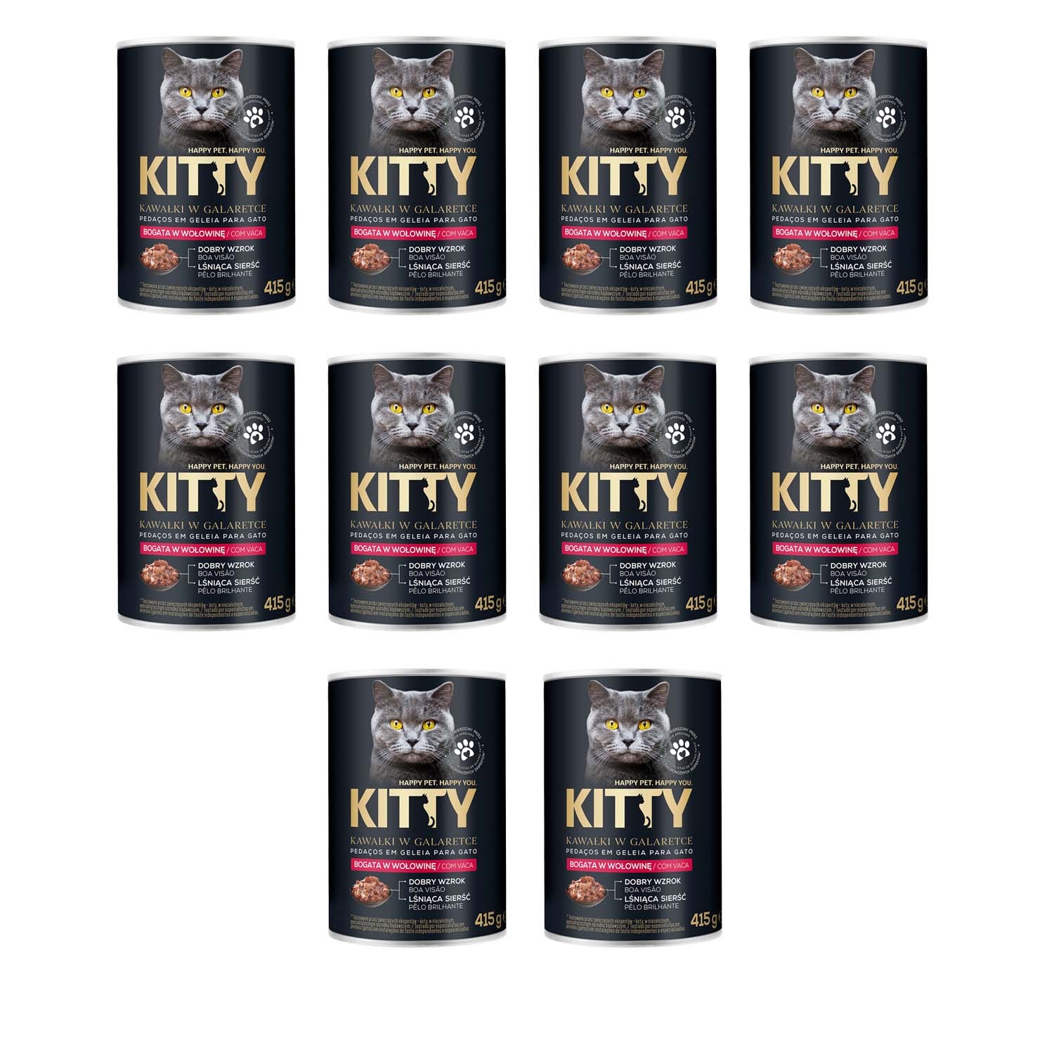 Karma dla kota Kitty Excellence, z wołowiną, 10 x 415 g