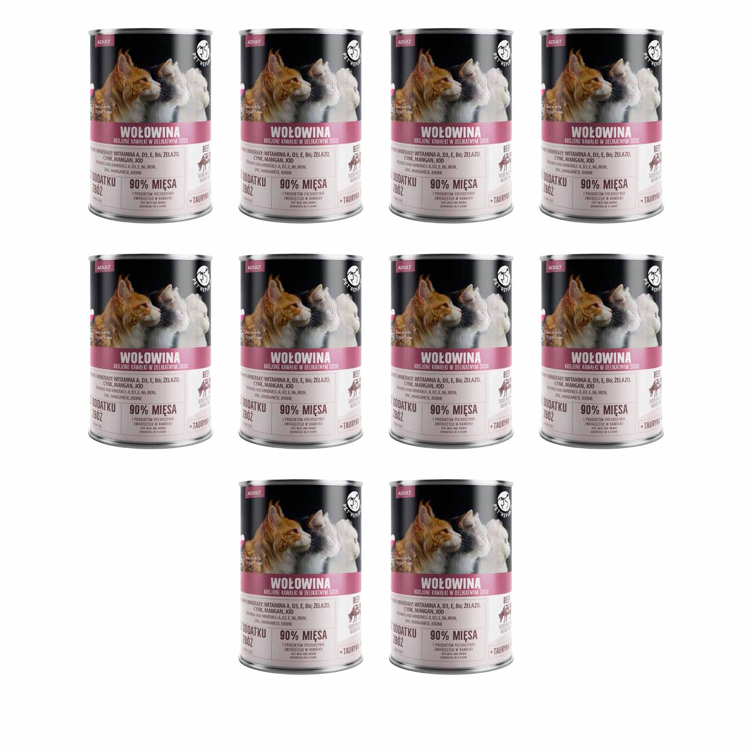 Karma dla kota Pet Republic, o smaku wołowiny, mokra, 10 x 400 g