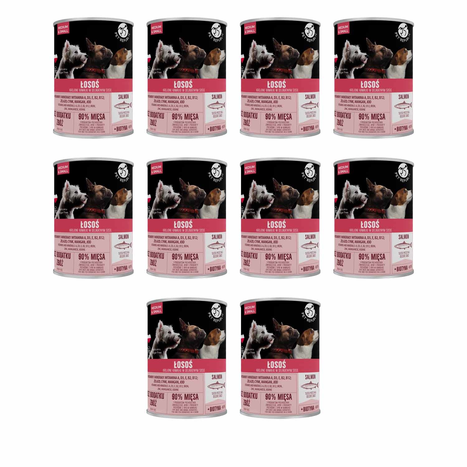 Karma dla psa Pet Republic, z łososiem, mokra, 10 x 400 g