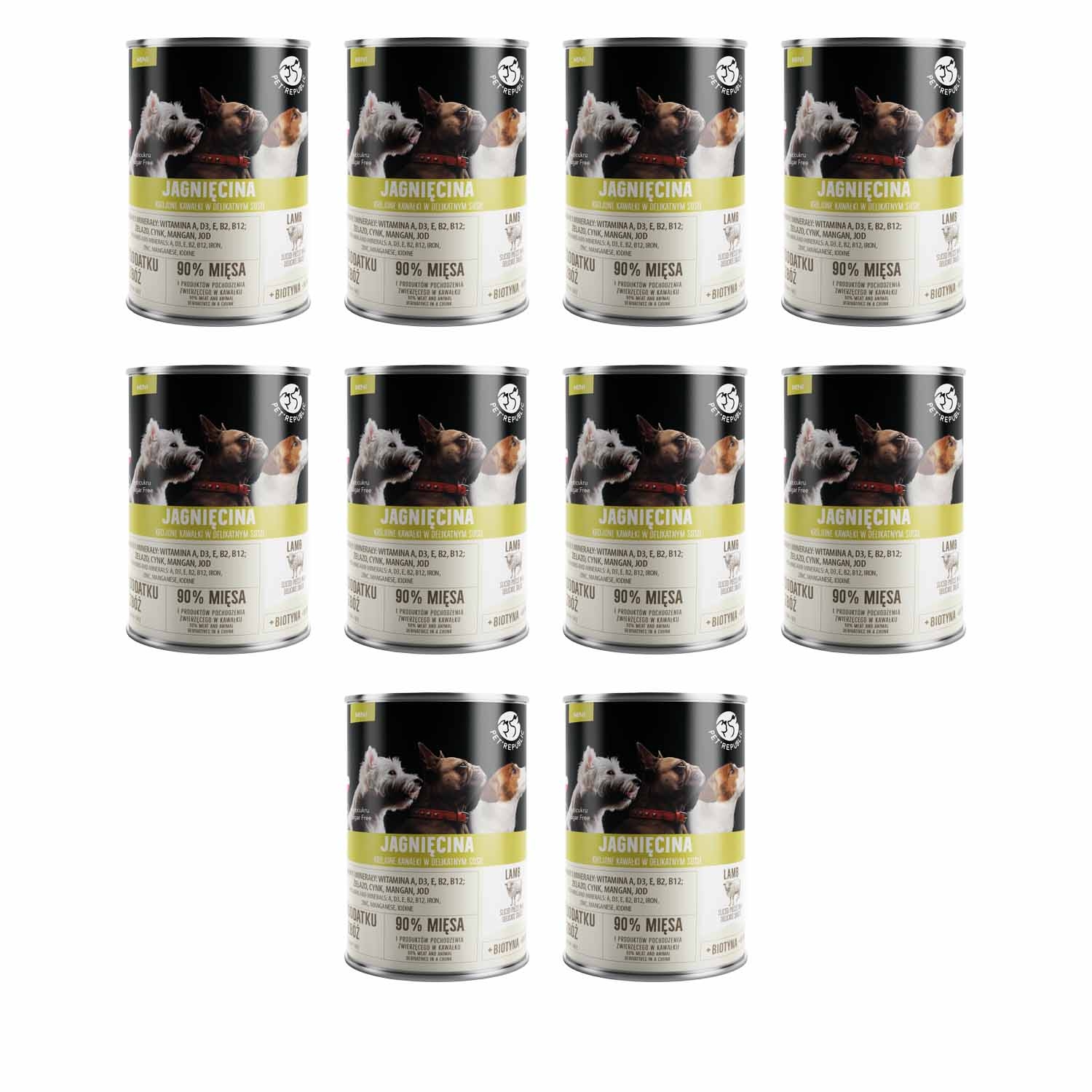 Karma dla psa Pet Republic, z jagnięciną, mokra, 10 x 400 g