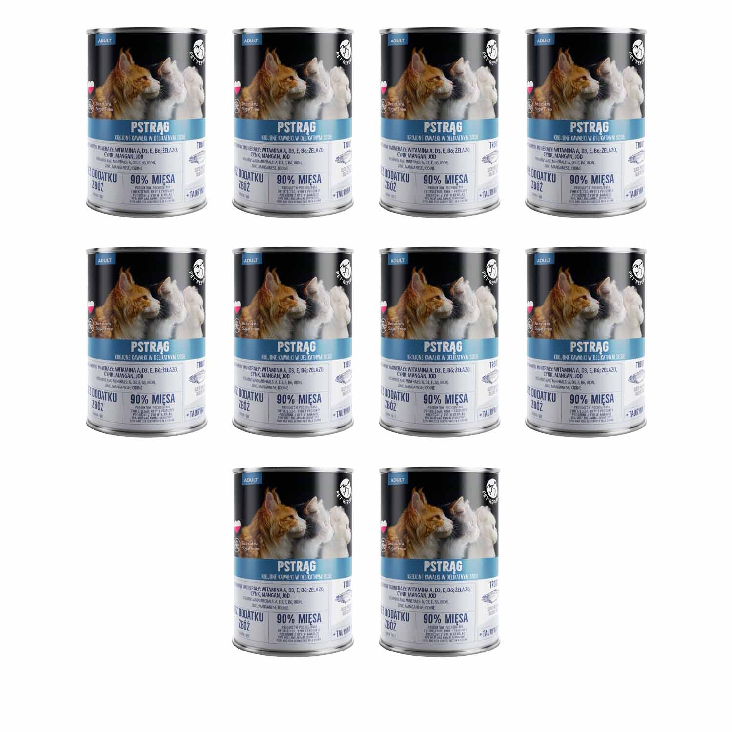 Karma dla kota Pet Republic, o smaku pstrąga, mokra, 10 x 400 g