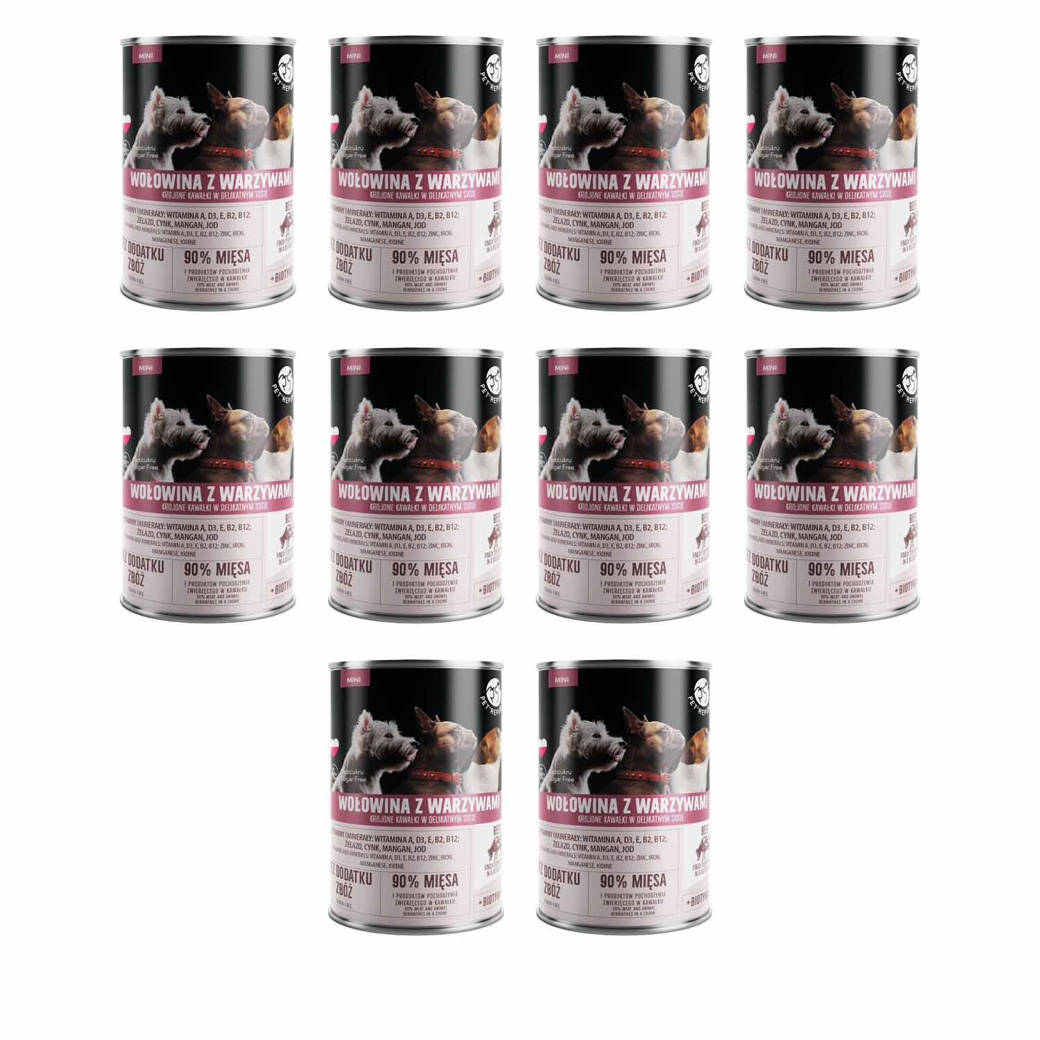 Karma dla psa Pet Republic, z wołowiną i warzywami, mokra, 10 x 400 g