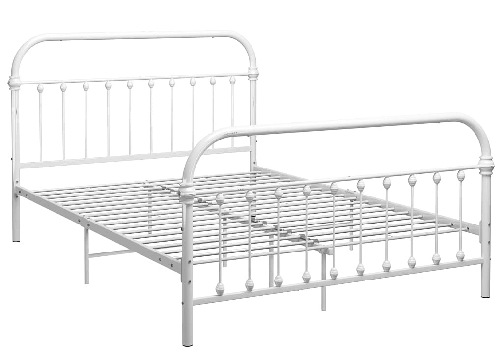 Białe loftowe łózko metalowe 140x200 cm T4-T92