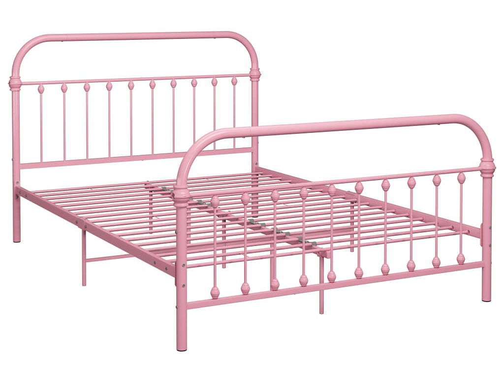 Różowe metalowe łóżko w stylu loft 180x200 cm T2-M56